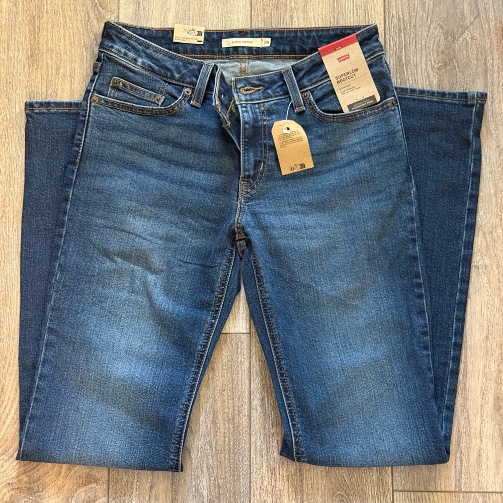 Levi's Superlow Boot Jeans Womens 28x32 NEW Low Rise Bootcut Stretch Denim NWT